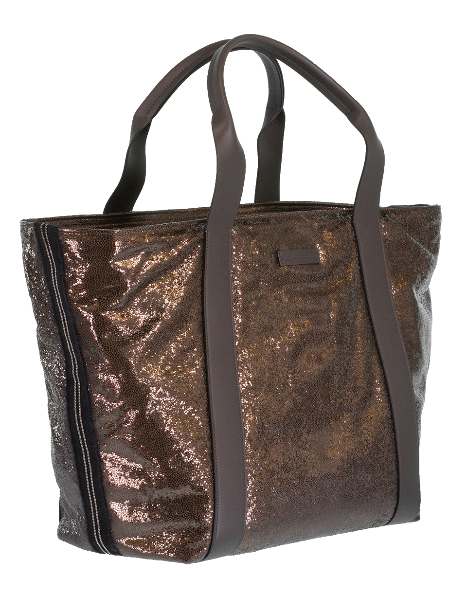 BRUNELLO CUCINELLI-Broken Glass Shopper Bag-ANTRACITE