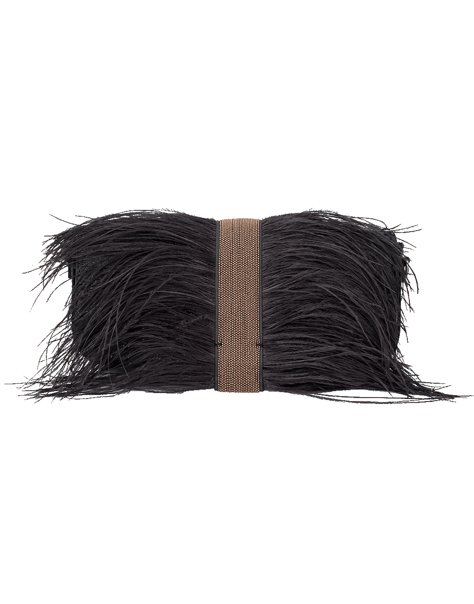 BRUNELLO CUCINELLI-Feather And Monili Shoulder Bag-BLACK