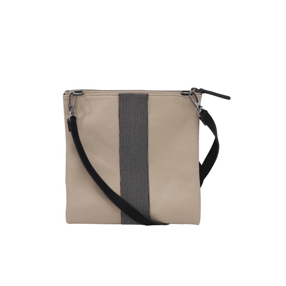 BRUNELLO CUCINELLI-Cross Body Monili Stripe Bag-CANVAS