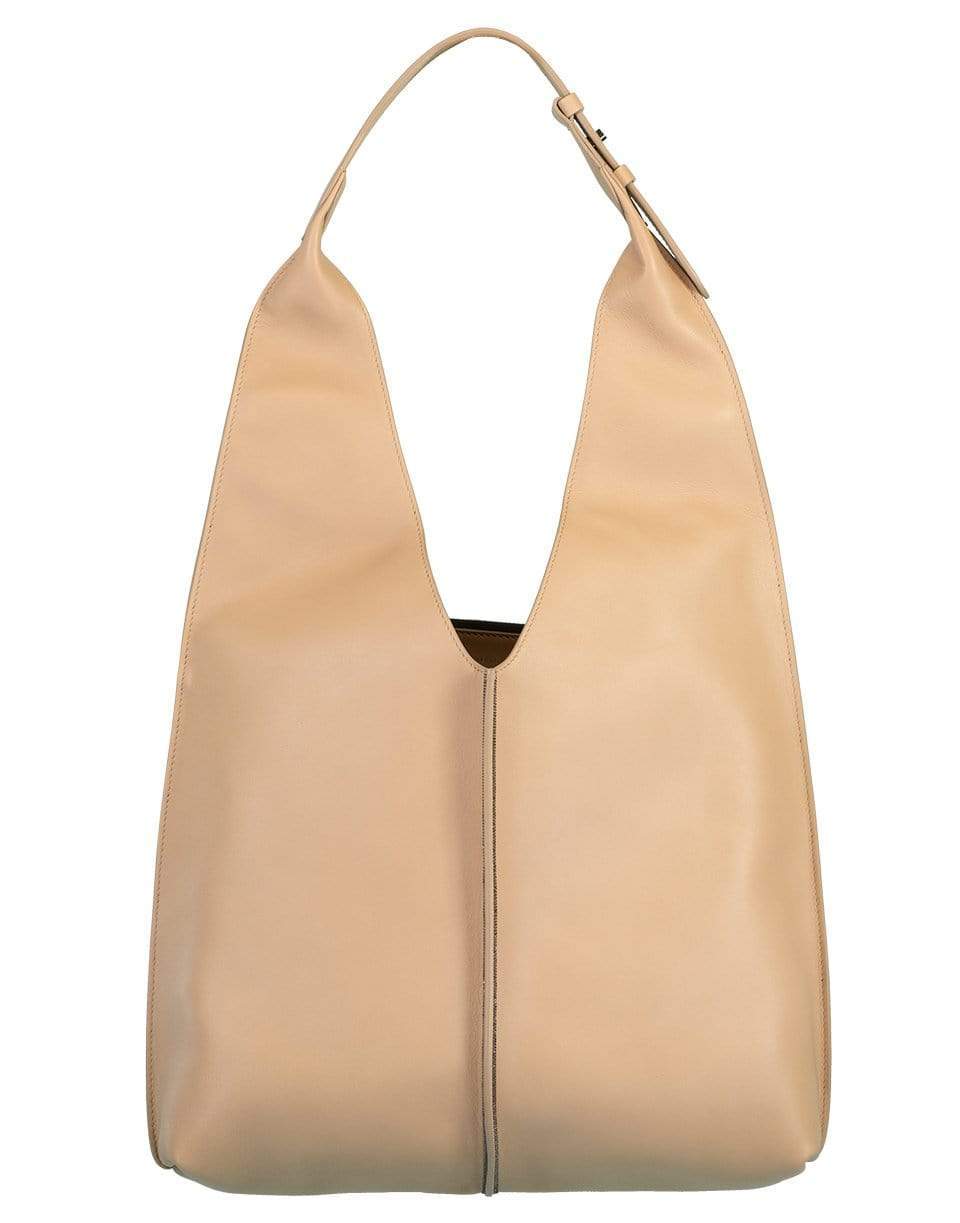 BRUNELLO CUCINELLI-Soft Leather Avola Hobo Bag-CARAMEL