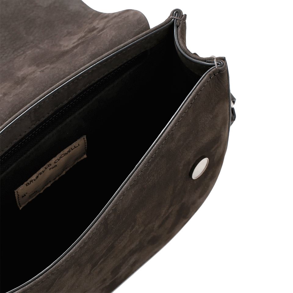 BRUNELLO CUCINELLI-Monili Ring Metallic Crossbody-CHARCOAL