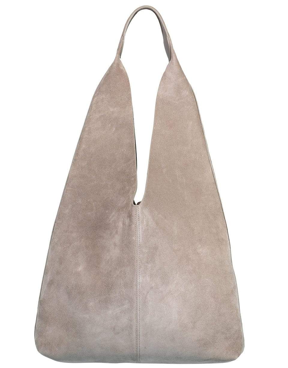 BRUNELLO CUCINELLI-Logo Patch Leather Shoulder Bag-DOVE