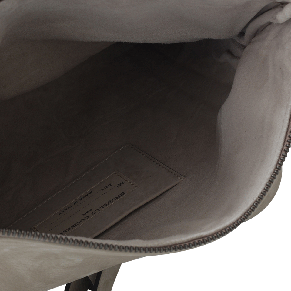 BRUNELLO CUCINELLI-Nubuck Foldover Crossbody Bag-DOVE