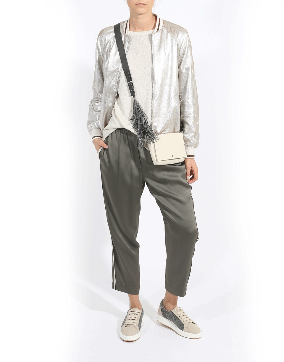 BRUNELLO CUCINELLI-Nubuck Fringe Strap Crossbody-OAT