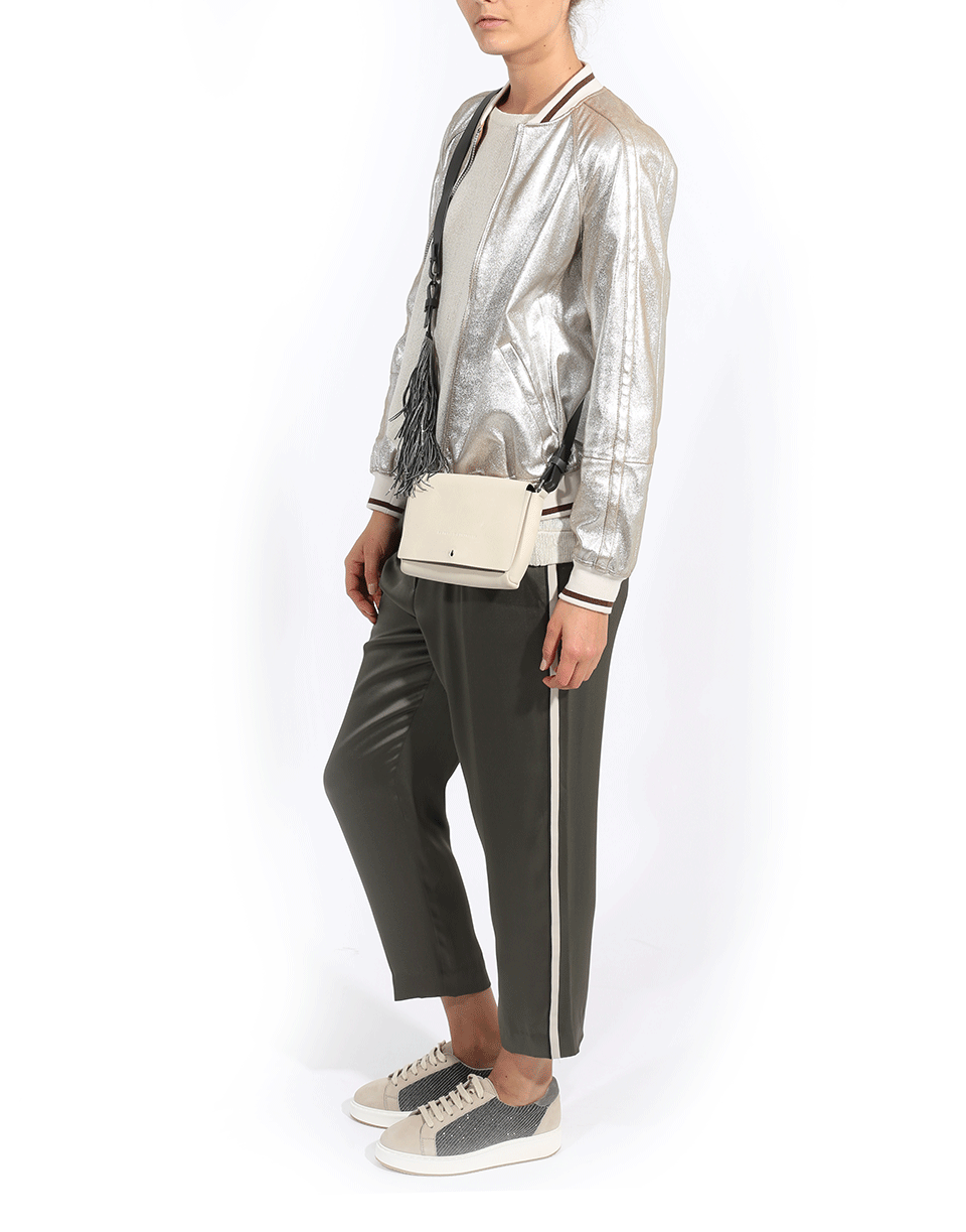 BRUNELLO CUCINELLI-Nubuck Fringe Strap Crossbody-OAT
