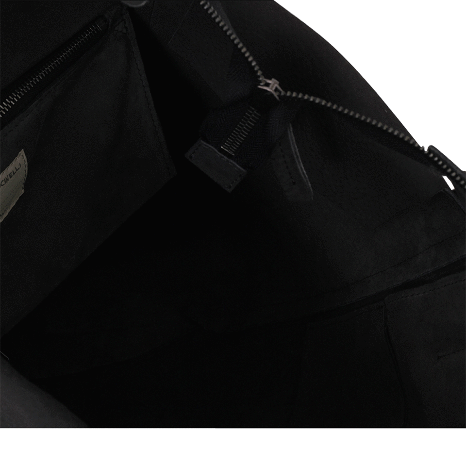 BRUNELLO CUCINELLI-Nubuck Monili Trim Bag-ONYX