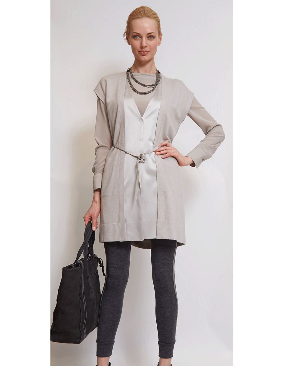 BRUNELLO CUCINELLI-Nubuck Monili Trim Bag-ONYX