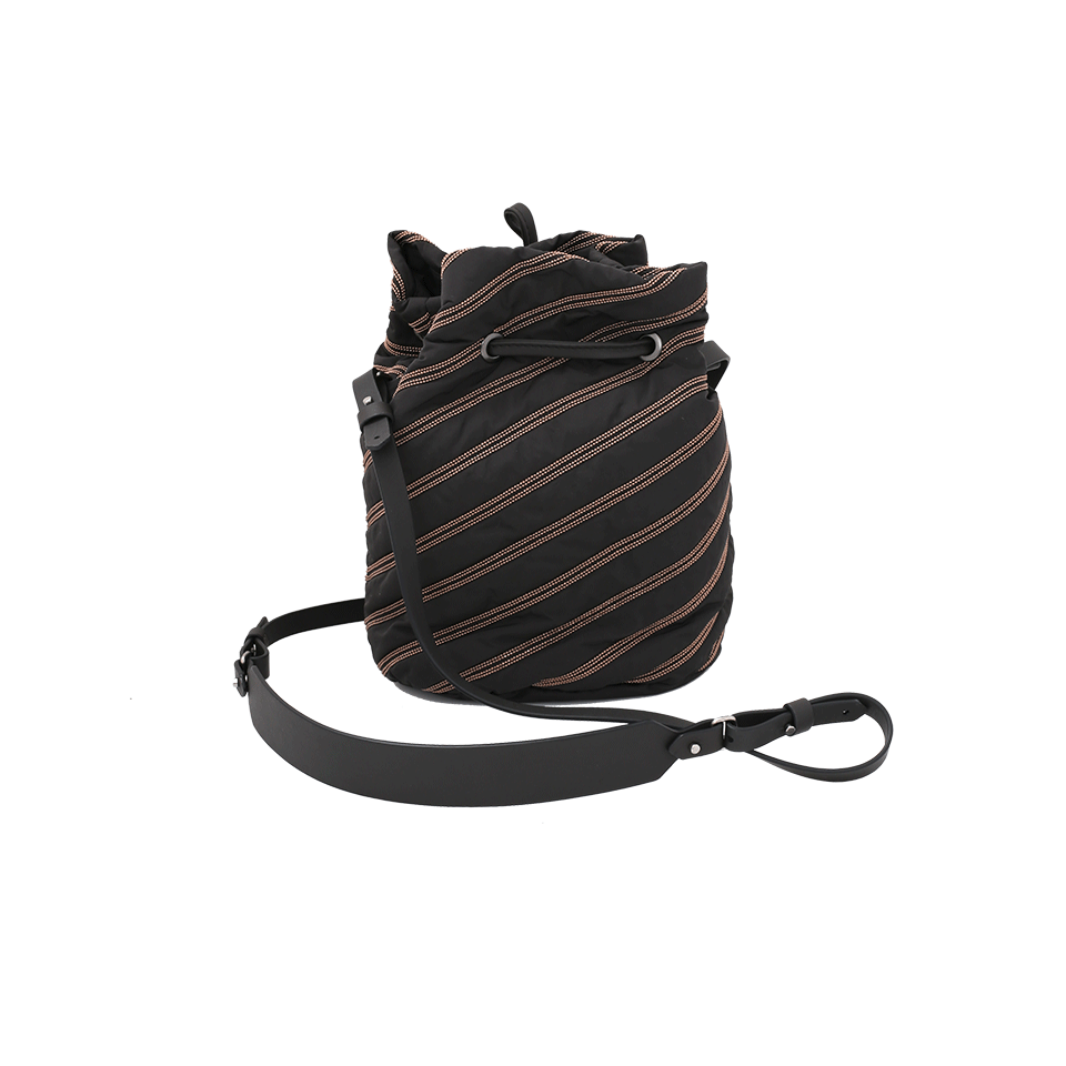 BRUNELLO CUCINELLI-Taffeta Monili Stripe Mini Bucket-ONYX