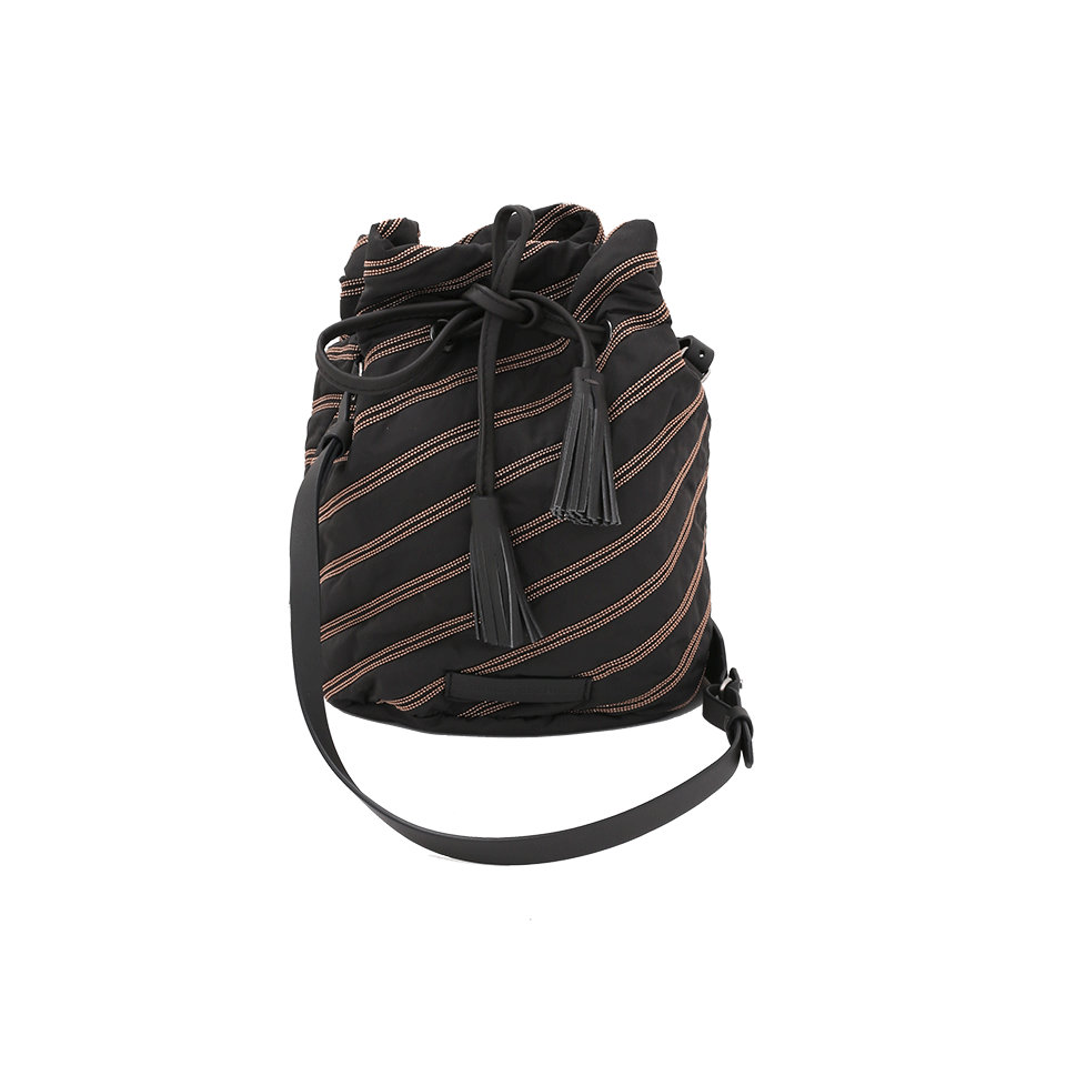 BRUNELLO CUCINELLI-Taffeta Monili Stripe Mini Bucket-ONYX