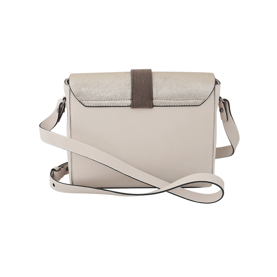 BRUNELLO CUCINELLI-Stardust Leather Crossbody-PLATINUM