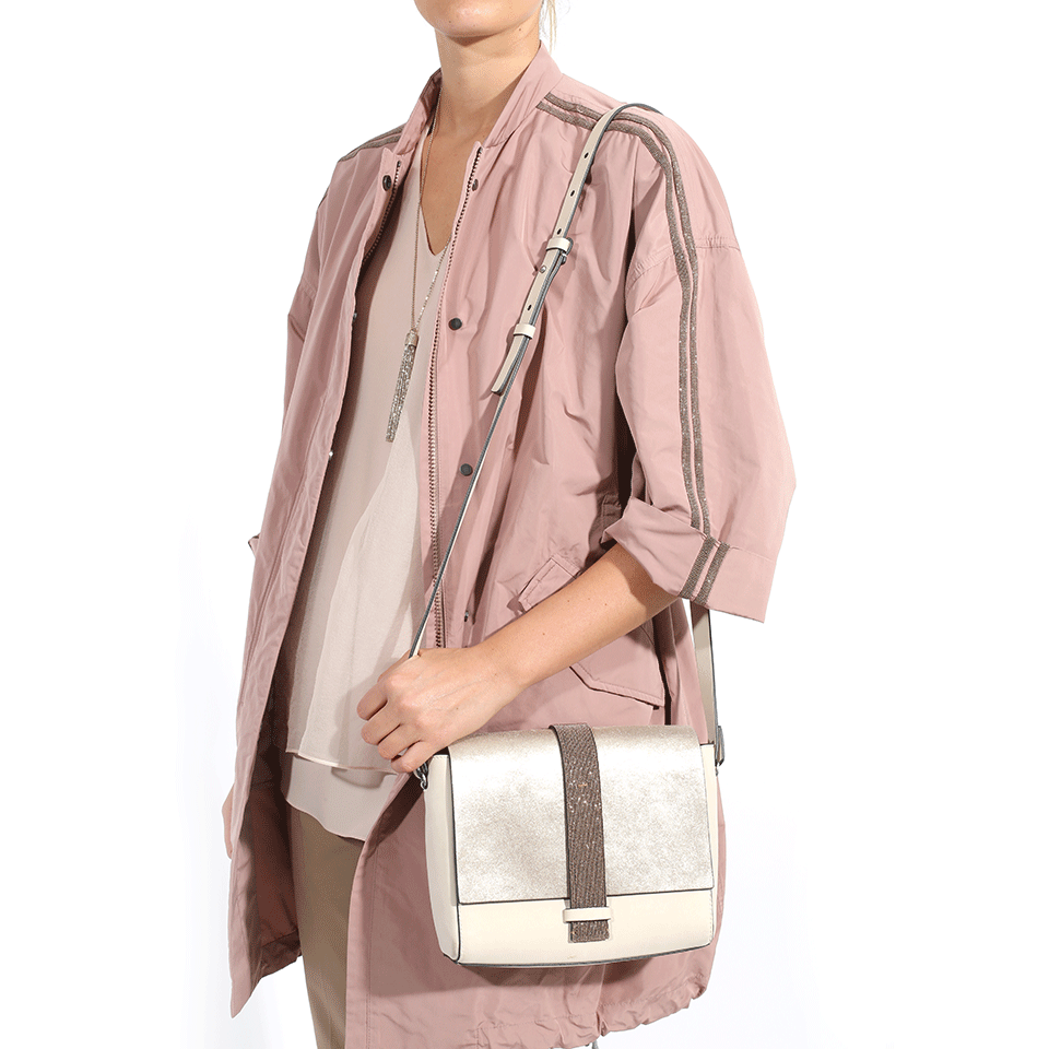 BRUNELLO CUCINELLI-Stardust Leather Crossbody-PLATINUM
