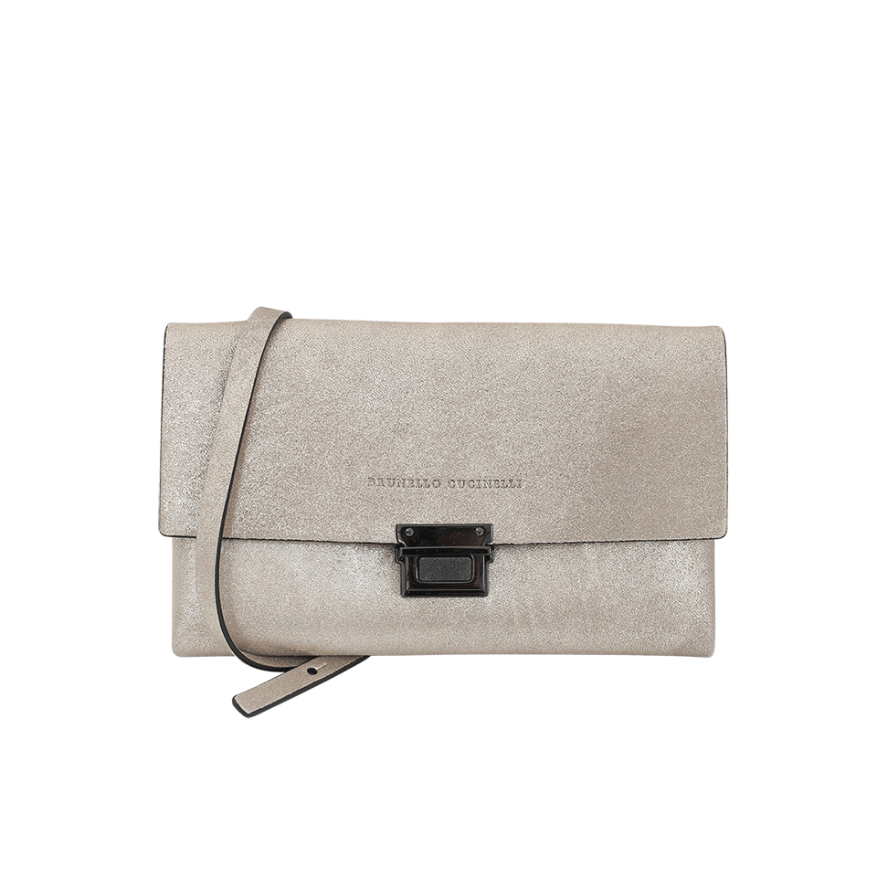 BRUNELLO CUCINELLI-Stardust Leather Crossbody-PLATINUM