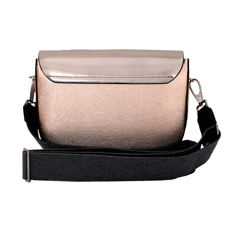 BRUNELLO CUCINELLI-Metallic Crossbody Saddle Bag-ROSE GOLD