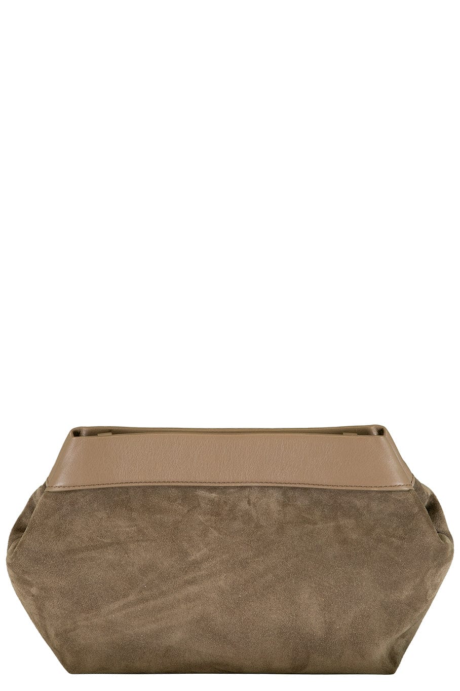 BRUNELLO CUCINELLI-Suede Geometric Handbag-TAIGA