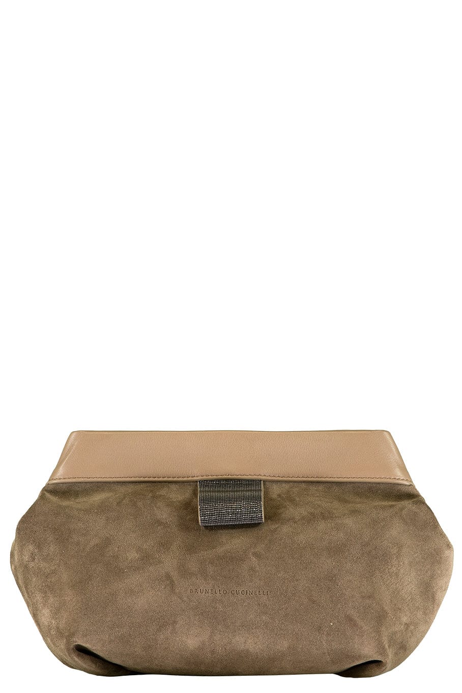 BRUNELLO CUCINELLI-Suede Geometric Handbag-TAIGA