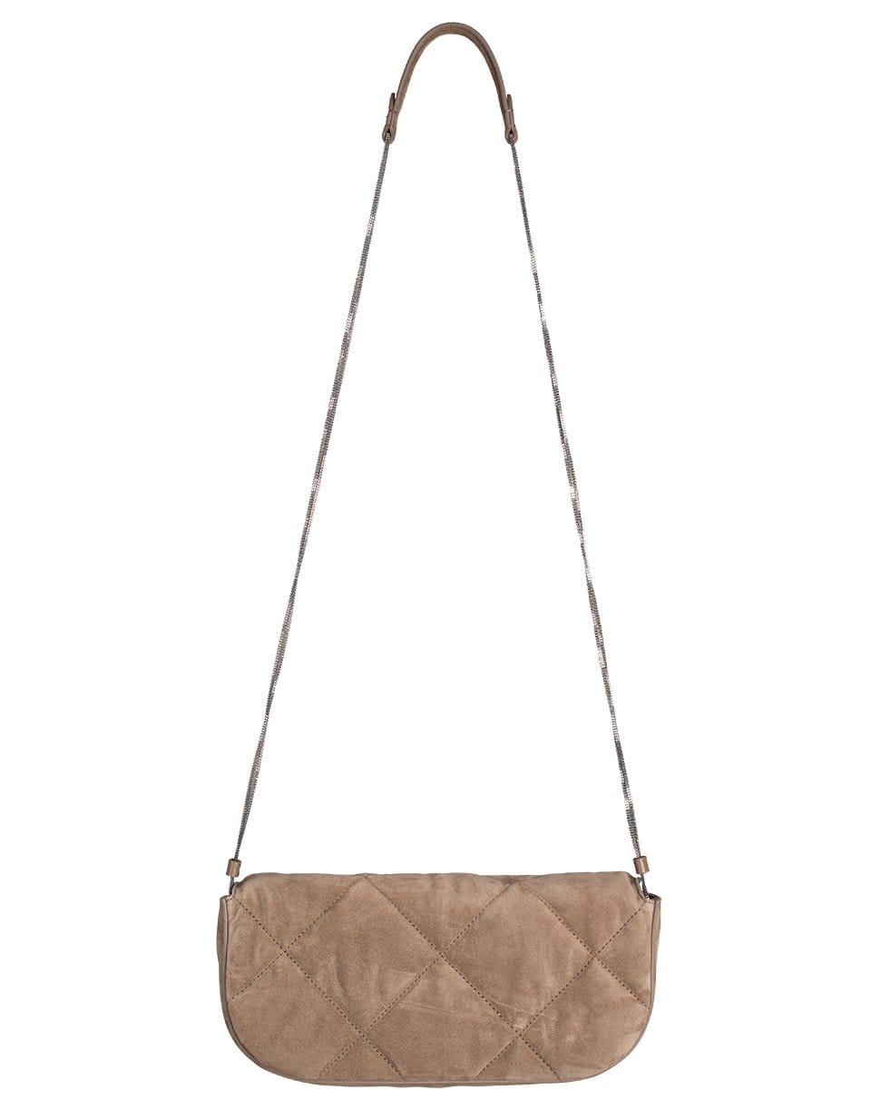 BRUNELLO CUCINELLI-Quilted Suede Bag-TAUPE