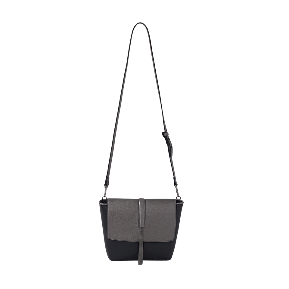 BRUNELLO CUCINELLI-Two-Tone Metallic Satchel-VOLCANO