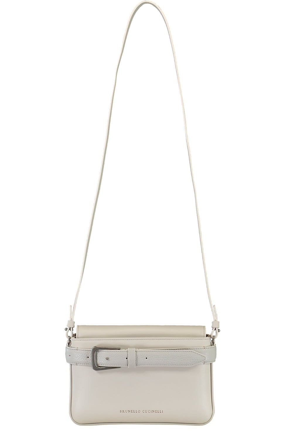 BRUNELLO CUCINELLI-Buckle Crossbody - White-WHITE