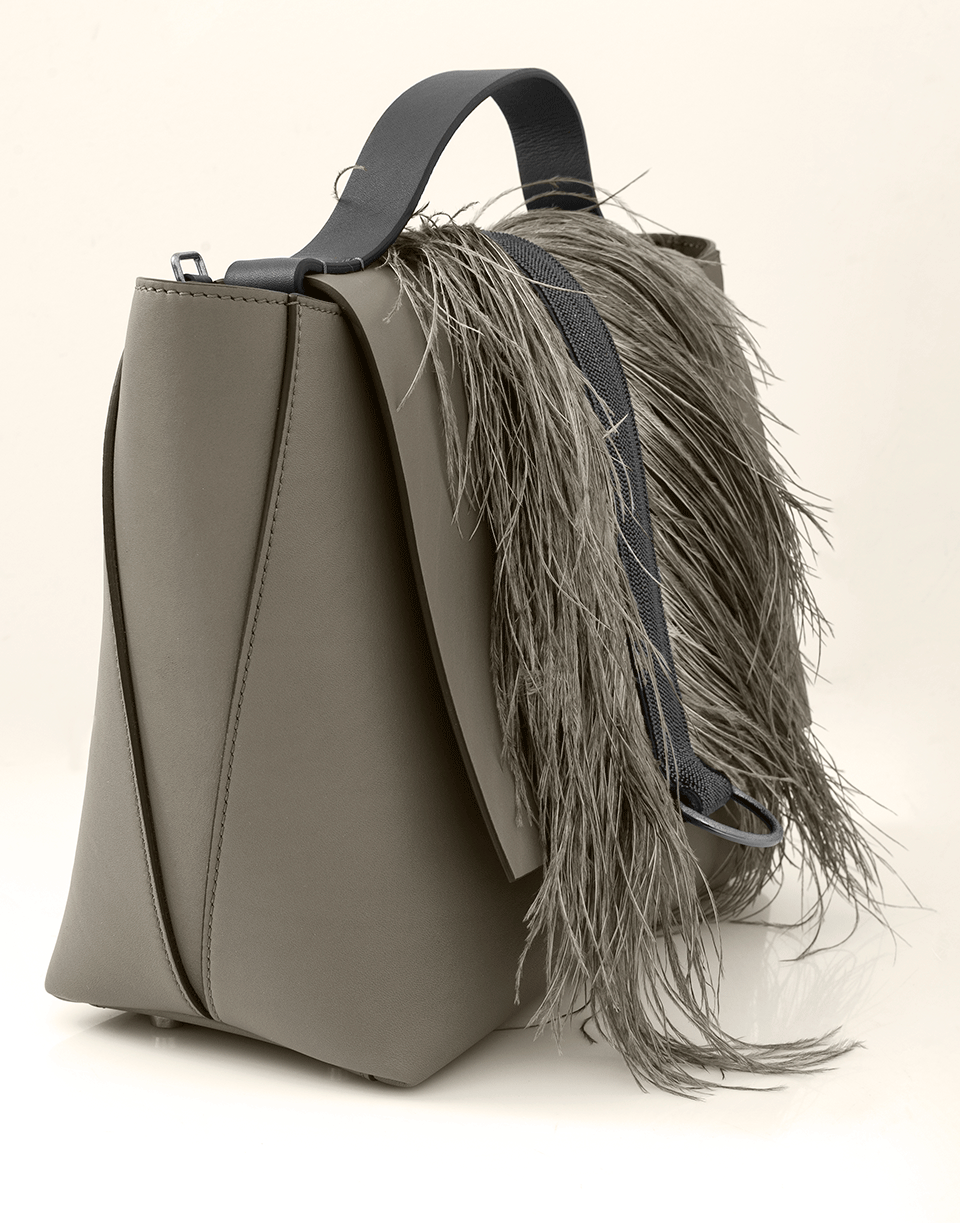 BRUNELLO CUCINELLI-Top Handle Feather Bag-BAY LEAF