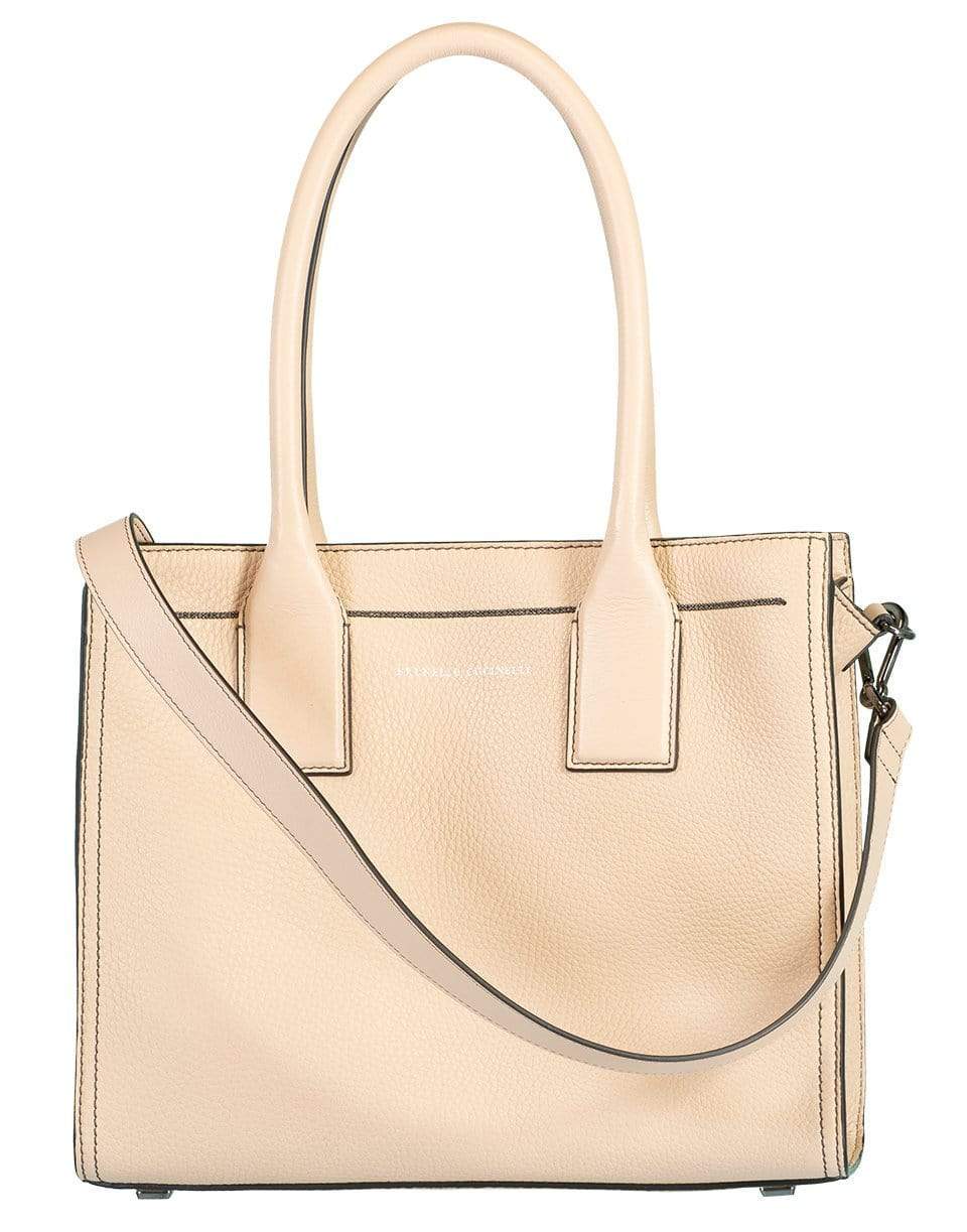 BRUNELLO CUCINELLI-Beige Textured Leather City Bag-BEIGE