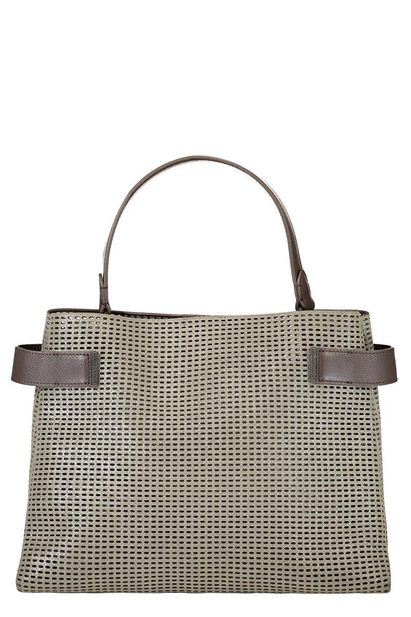 Mini Drill Tote - Chestnut-BROWN-HANDBAGTOP HANDLE-BRUNELLO CUCINELLI