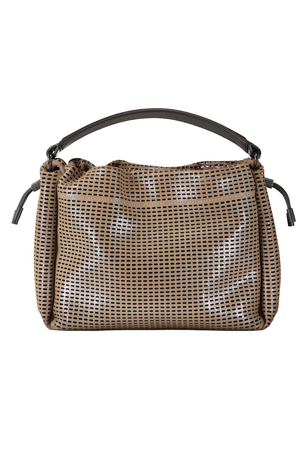 Sparkling Mellow Bucket Bag-BROWN-HANDBAGTOP HANDLE-BRUNELLO CUCINELLI