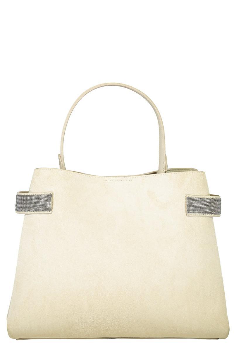 Medium Softy Velour Bag - Ivory-CREAM-O/S-HANDBAGTOP HANDLE-BRUNELLO CUCINELLI