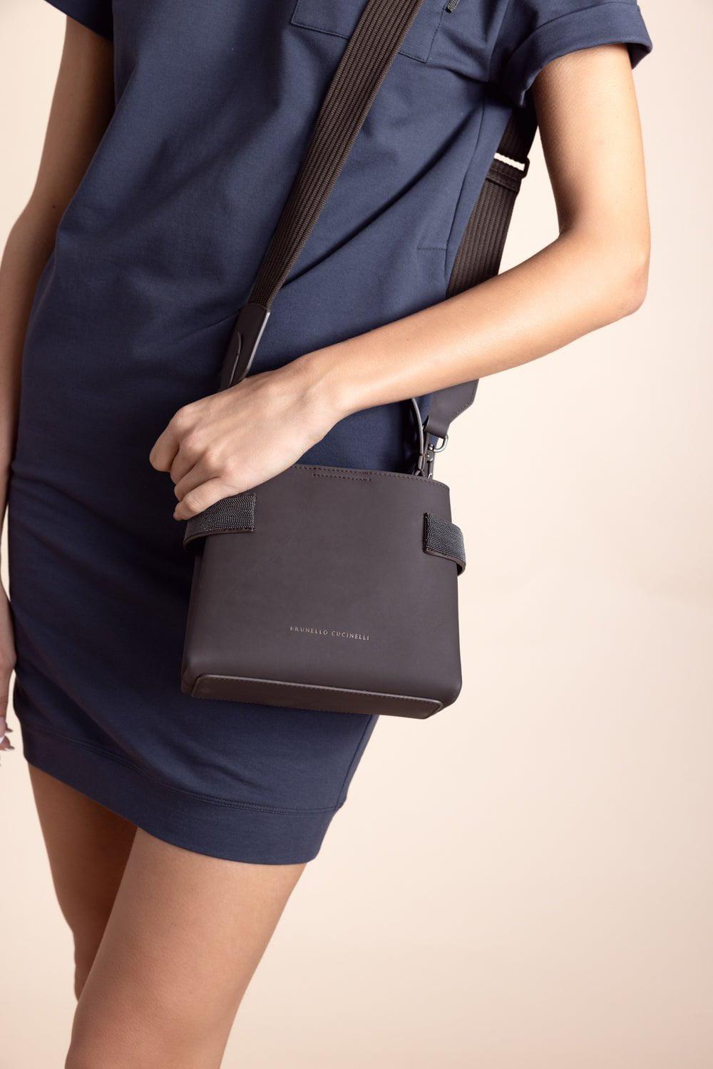 BRUNELLO CUCINELLI-Mini Top Handle Tote Bag-DRK BRWN