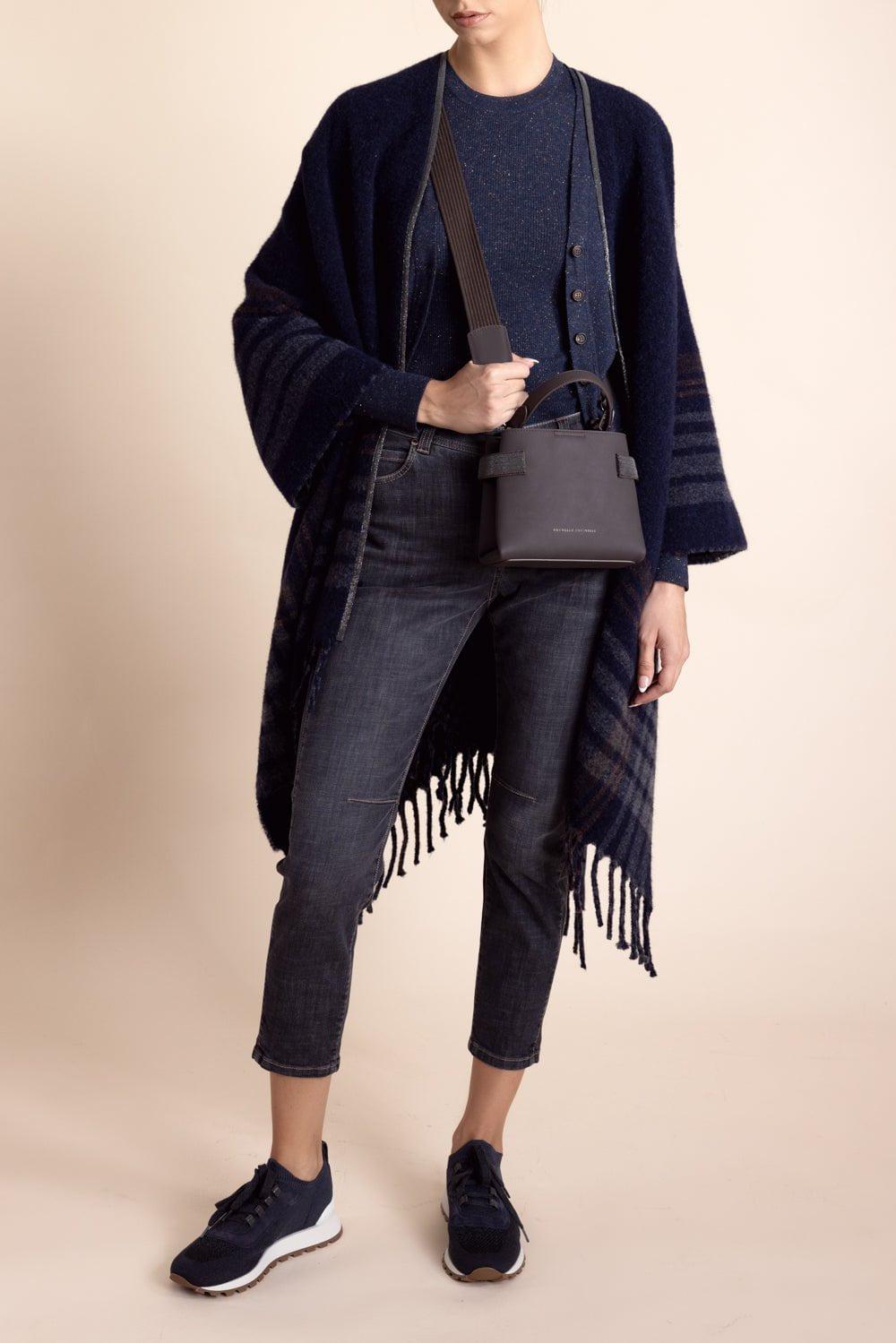 BRUNELLO CUCINELLI-Mini Top Handle Tote Bag-DRK BRWN