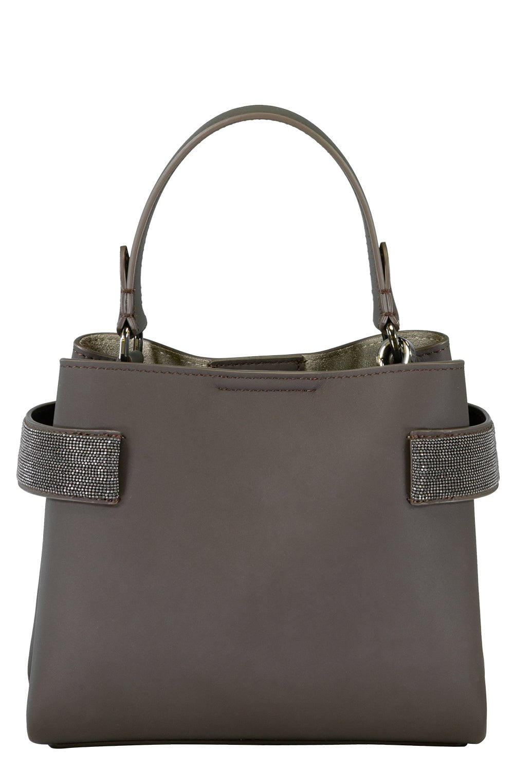 BRUNELLO CUCINELLI-Mini Top Handle Tote Bag-DRK BRWN