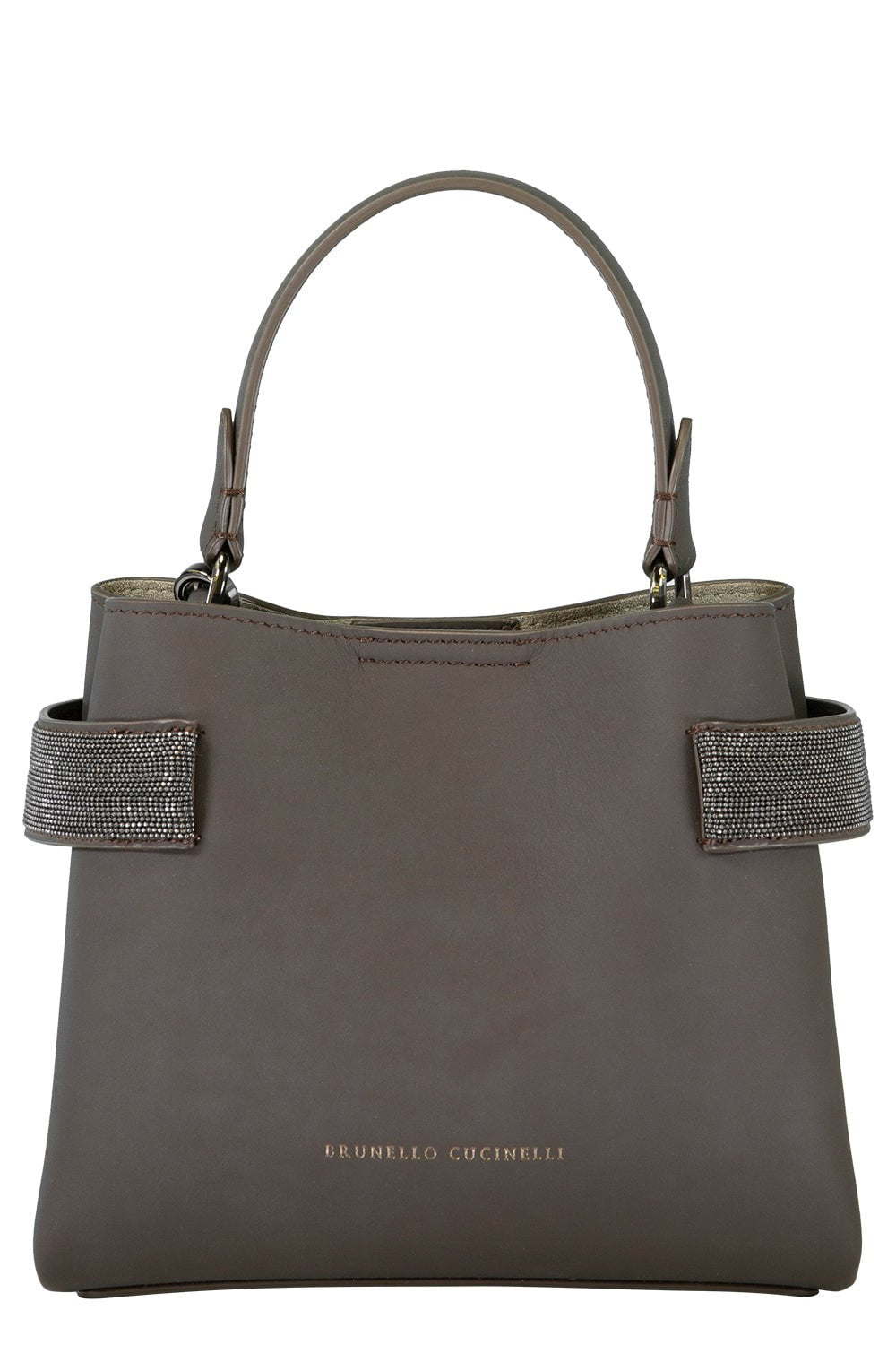 BRUNELLO CUCINELLI-Mini Top Handle Tote Bag-DRK BRWN
