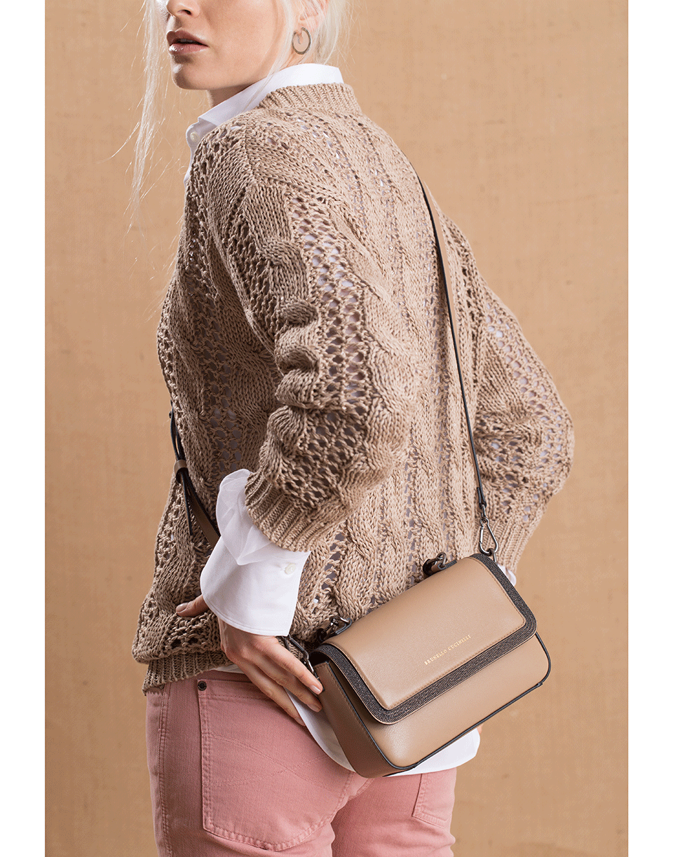 BRUNELLO CUCINELLI-Mini Top Handle Leather Bag-LGHTBRWN
