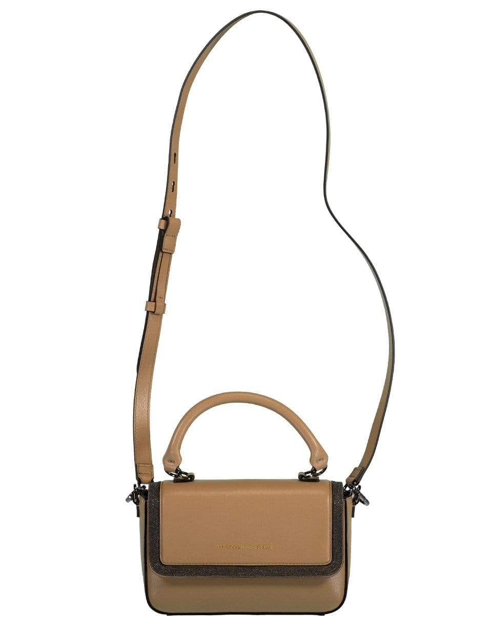 BRUNELLO CUCINELLI-Mini Top Handle Leather Bag-LGHTBRWN