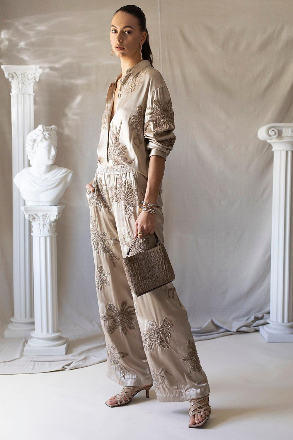 BRUNELLO CUCINELLI-Mini Croc Embroidered Bag-NEW ICE