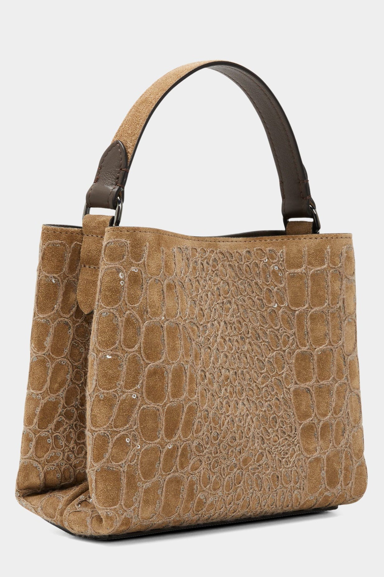 BRUNELLO CUCINELLI-Mini Croc Embroidered Bag-NEW ICE