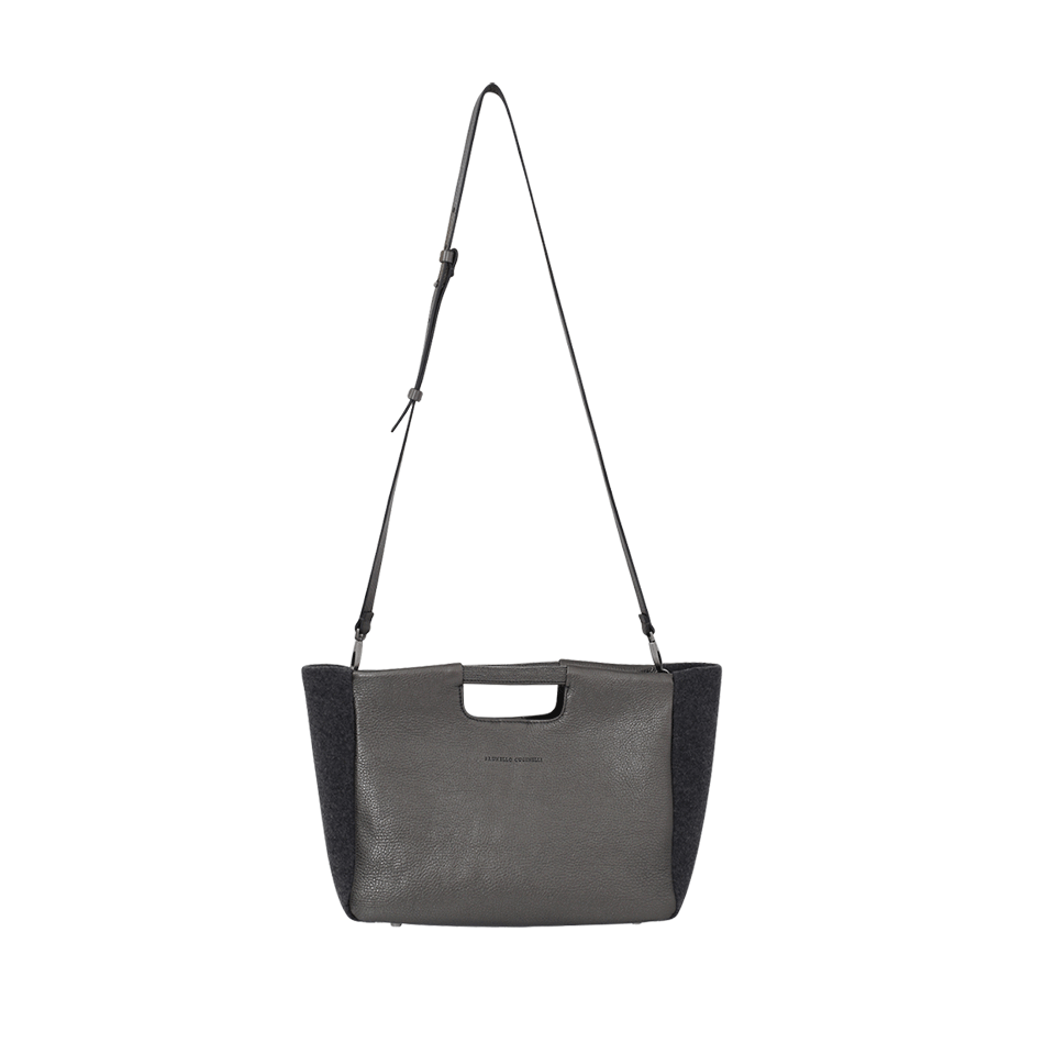 BRUNELLO CUCINELLI-Metallic Tote-ONYX