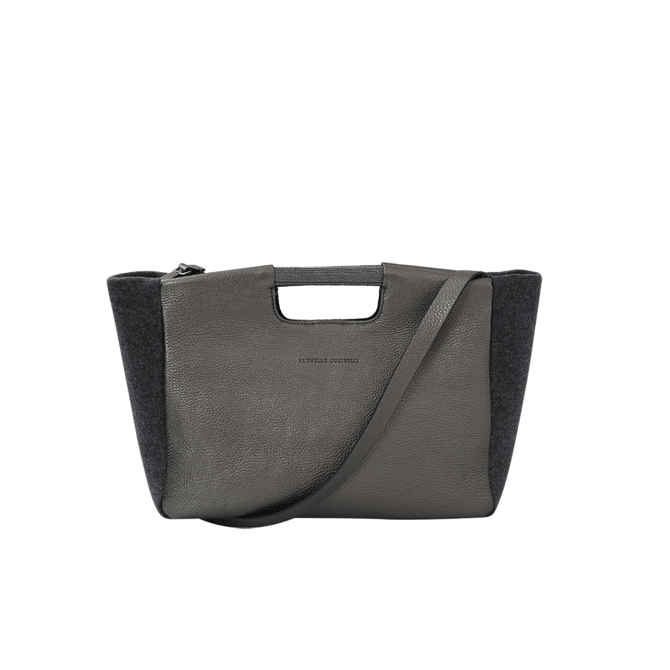 BRUNELLO CUCINELLI-Metallic Tote-ONYX