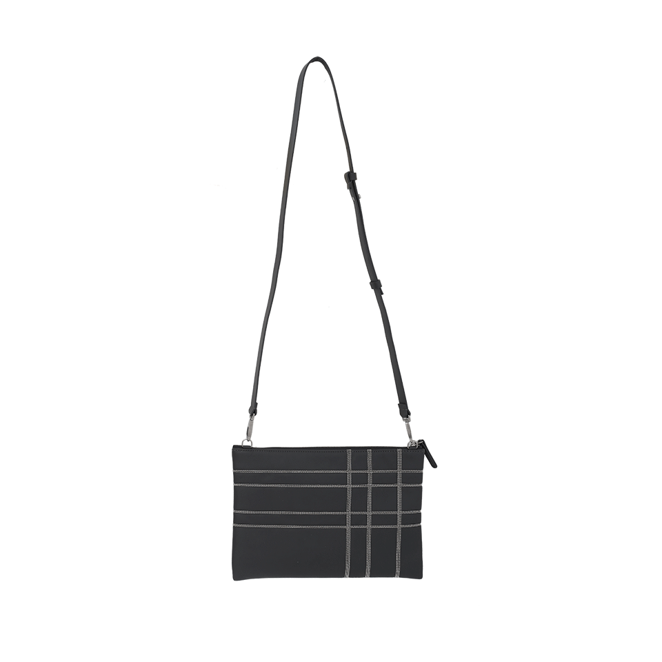 BRUNELLO CUCINELLI-Monili Plaid Crossbody-ONYX