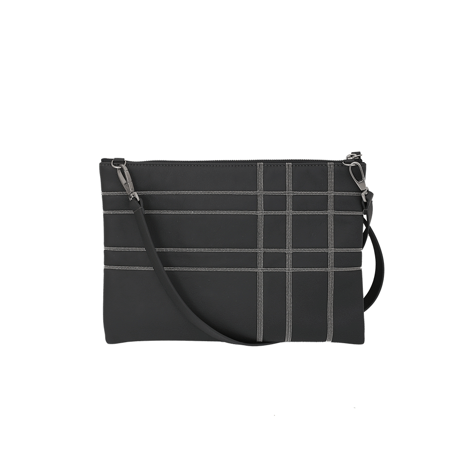 BRUNELLO CUCINELLI-Monili Plaid Crossbody-ONYX