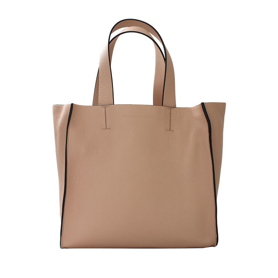 BRUNELLO CUCINELLI-Leather Tote-BLOSSOM