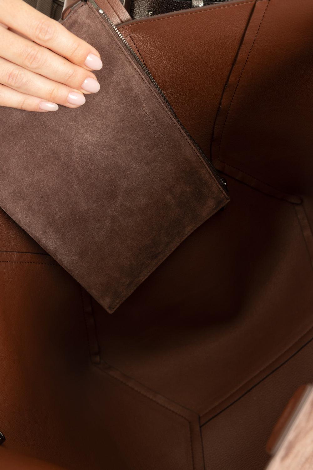 DC Duo Bag - Burgundy Suede-BURGUNDY-O/S-HANDBAGTOTES-BRUNELLO CUCINELLI