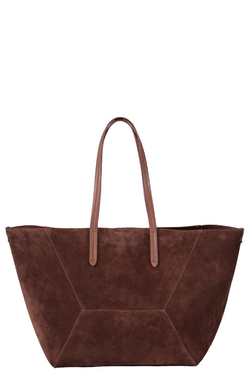 DC Duo Bag - Burgundy Suede-BURGUNDY-O/S-HANDBAGTOTES-BRUNELLO CUCINELLI