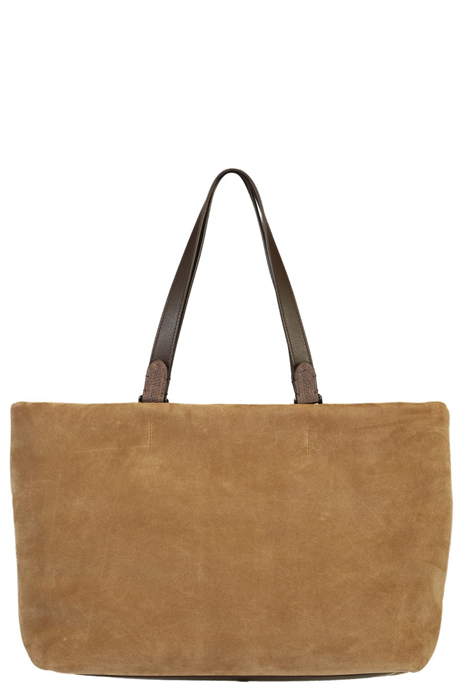 BRUNELLO CUCINELLI-Suede Tote Bag-CAMEL