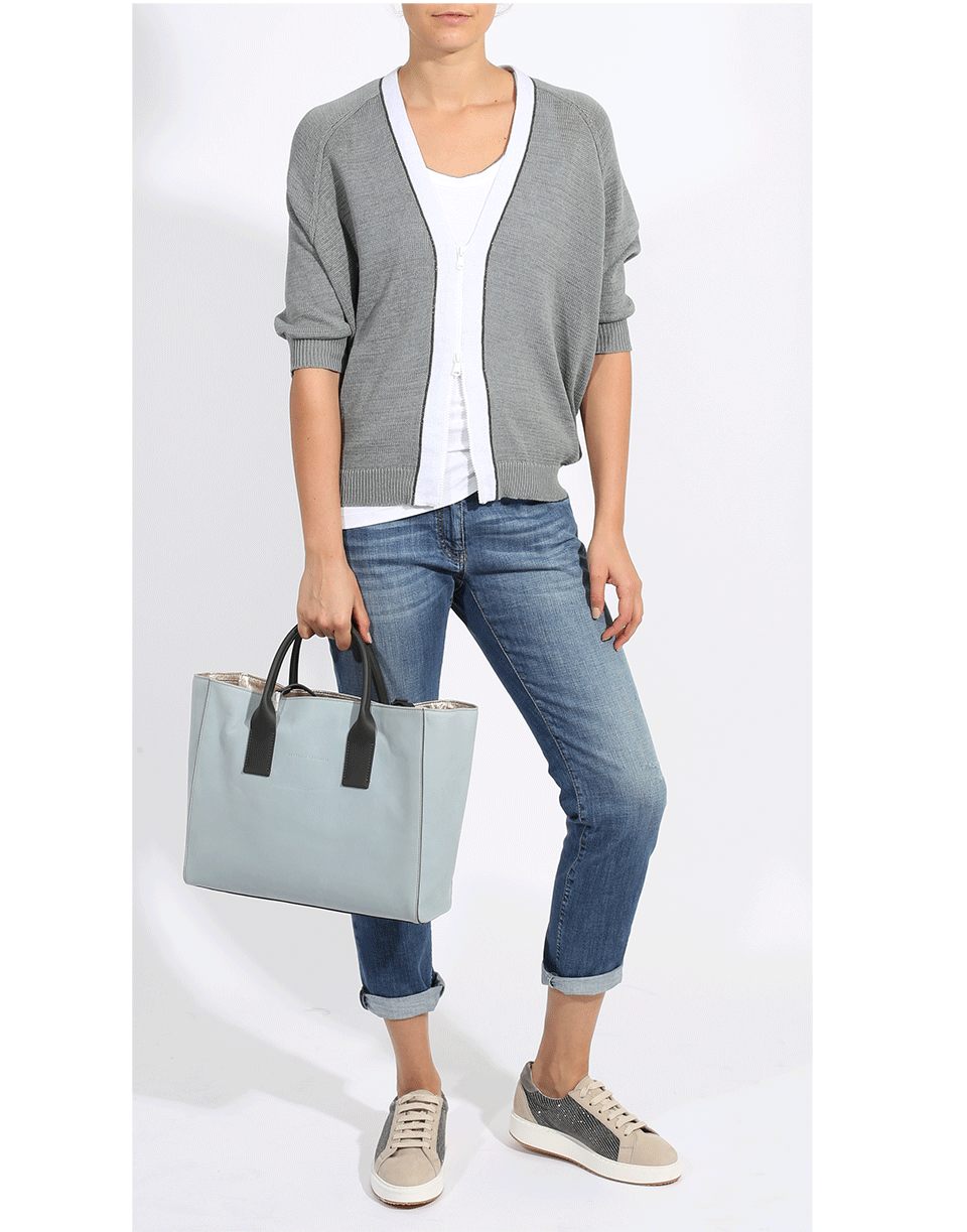 BRUNELLO CUCINELLI-Nubuck Tote-CLOUD