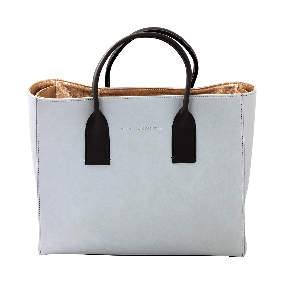 BRUNELLO CUCINELLI-Nubuck Tote-CLOUD