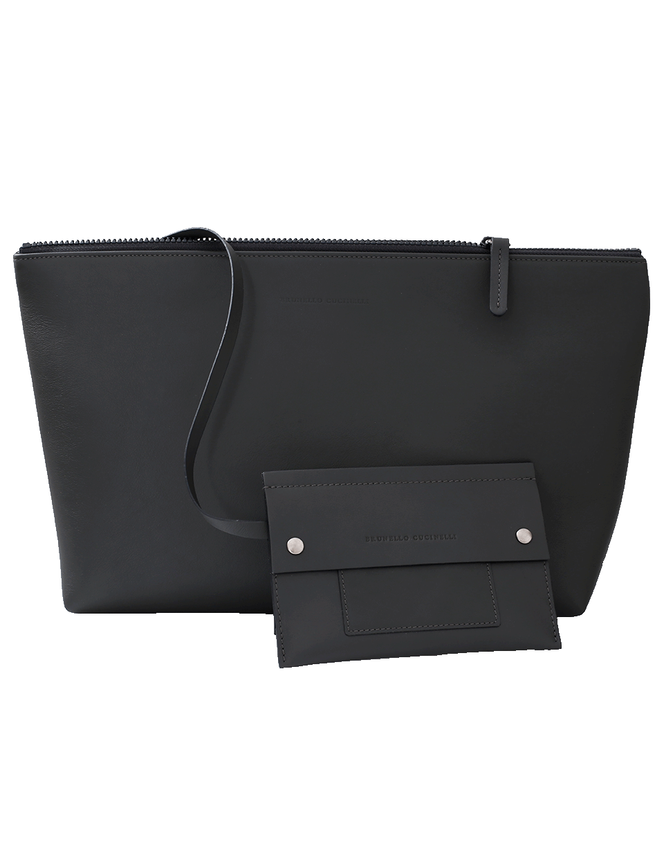 BRUNELLO CUCINELLI-Reversible Leather Suede Handbag-GLD/ORNG