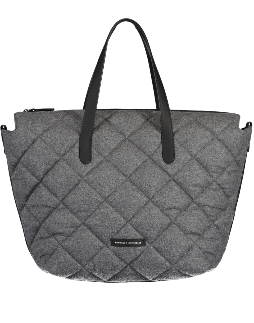 BRUNELLO CUCINELLI-Quilt Tote-GREY