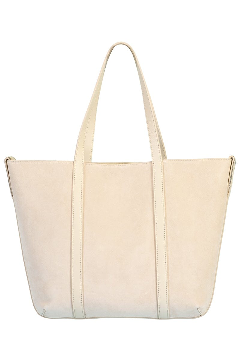 BRUNELLO CUCINELLI-Small Suede Reversible Tote - Latte-LATTE