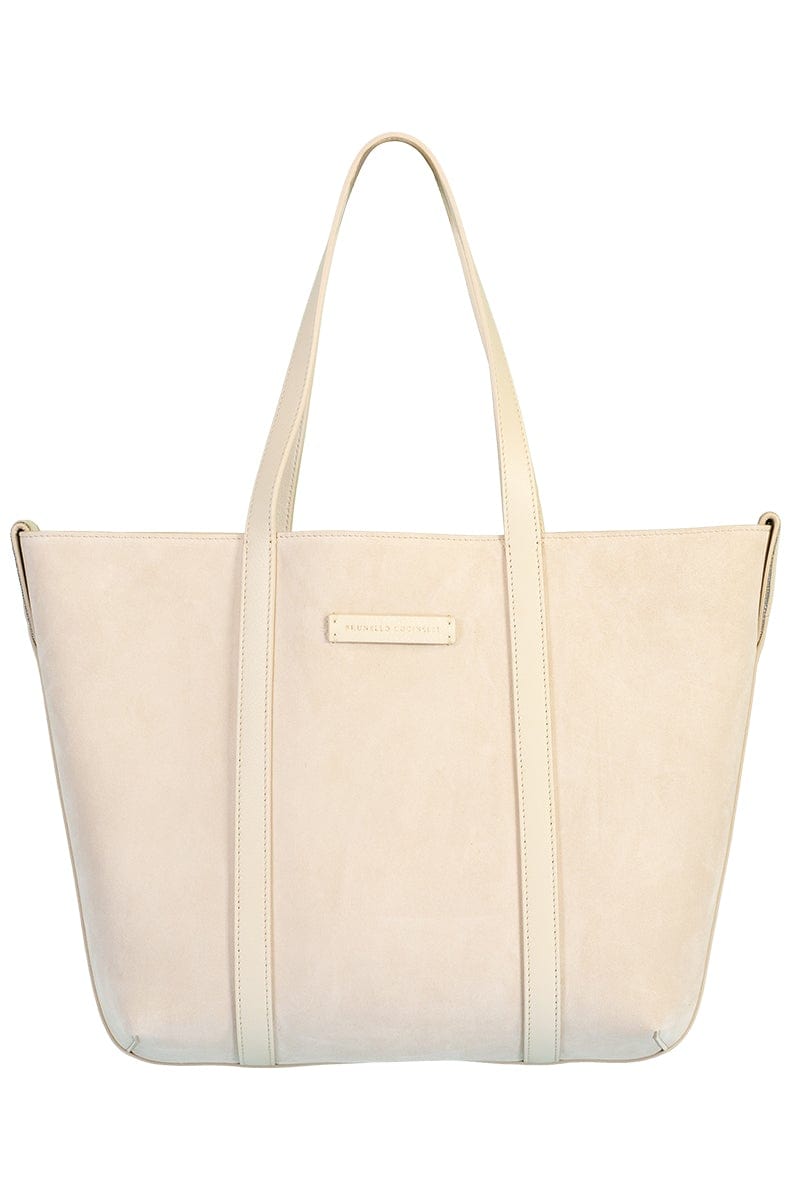 BRUNELLO CUCINELLI-Small Suede Reversible Tote - Latte-LATTE