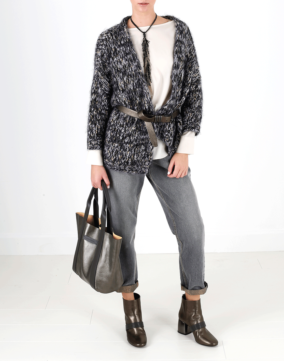 BRUNELLO CUCINELLI-Metallic Suede Reversible Handbag-MLTR/YLL